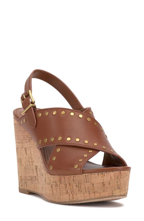 Vince Camuto Ellna Platform Wedge Sandal In Caramello