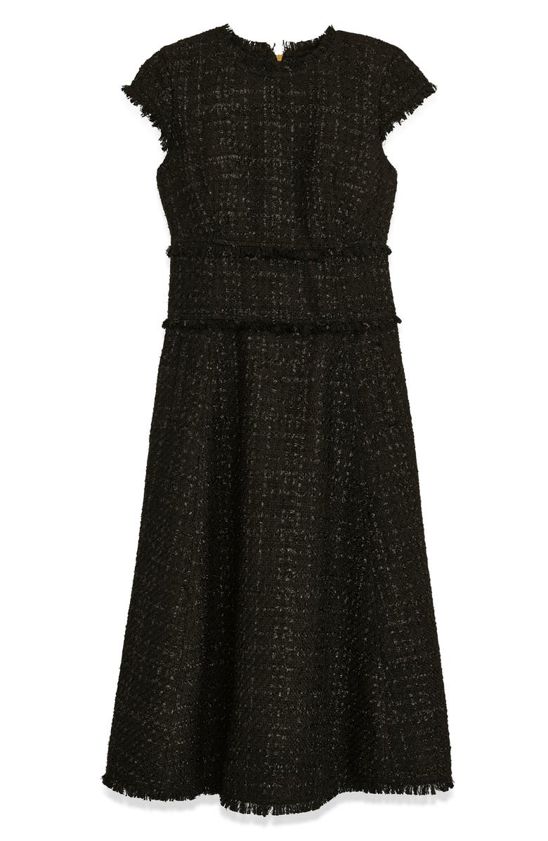 Donna Karan New York Metallic Tweed Midi Dress, Alternate, color, 