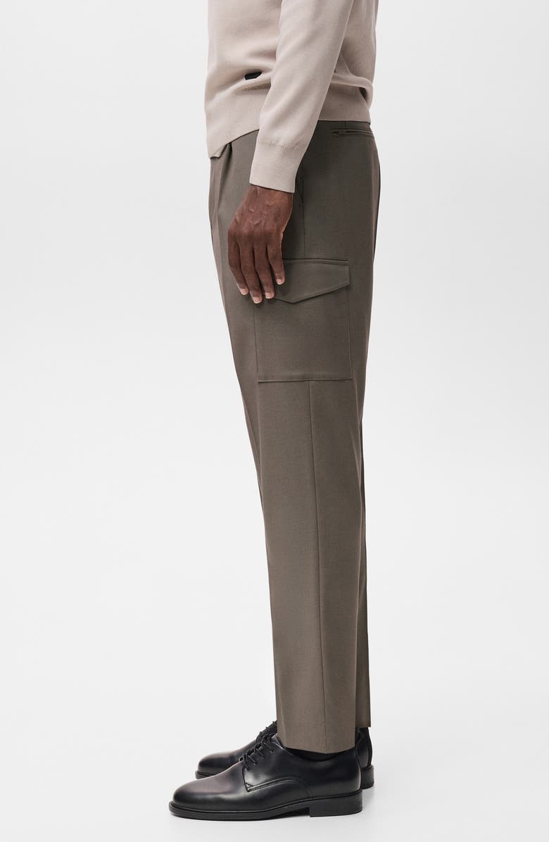 MANGO Slim Fit Thermolite<sup>®</sup> Pleated Cargo Pants, Alternate, color, Medium Brown