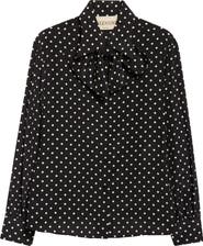Valentino Dot Silk Crêpe de Chine Shirt