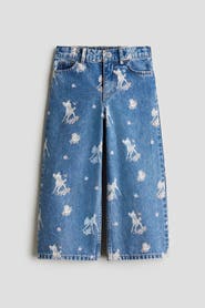 H&M Printed Wide Leg Jeans