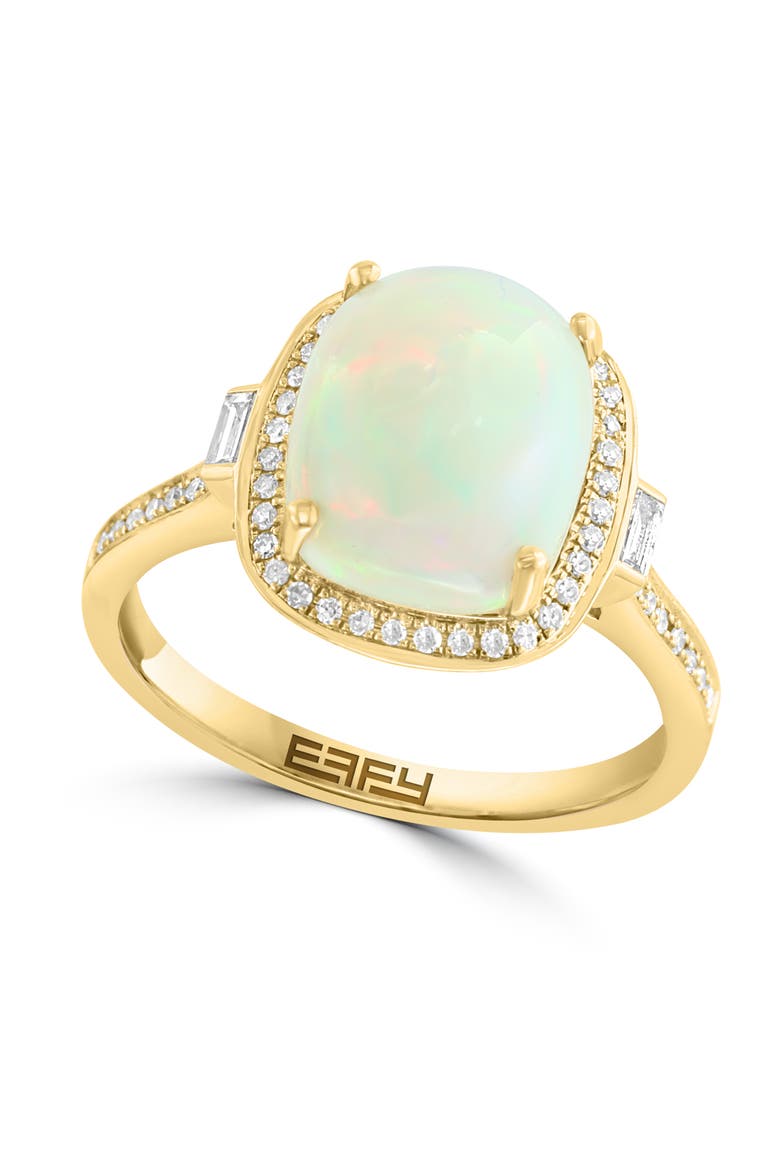 14K Yellow Gold Opal Dream Diamond Ring, Main, color, White