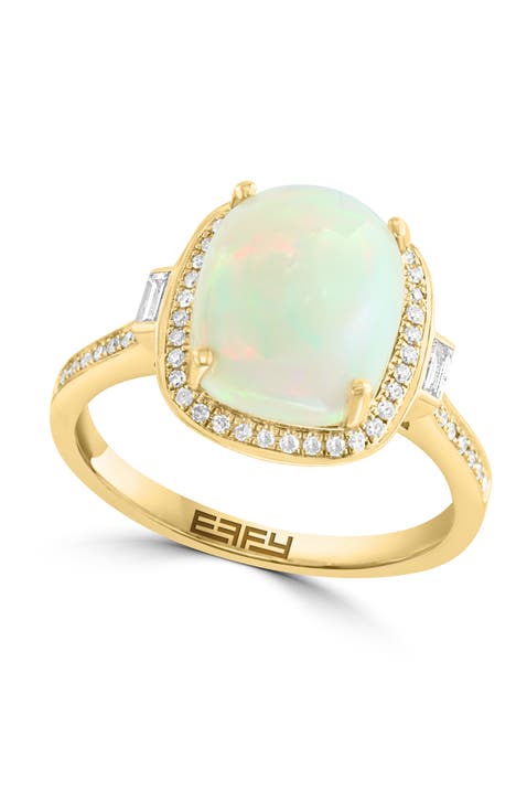 14K Yellow Gold Opal Dream Diamond Ring