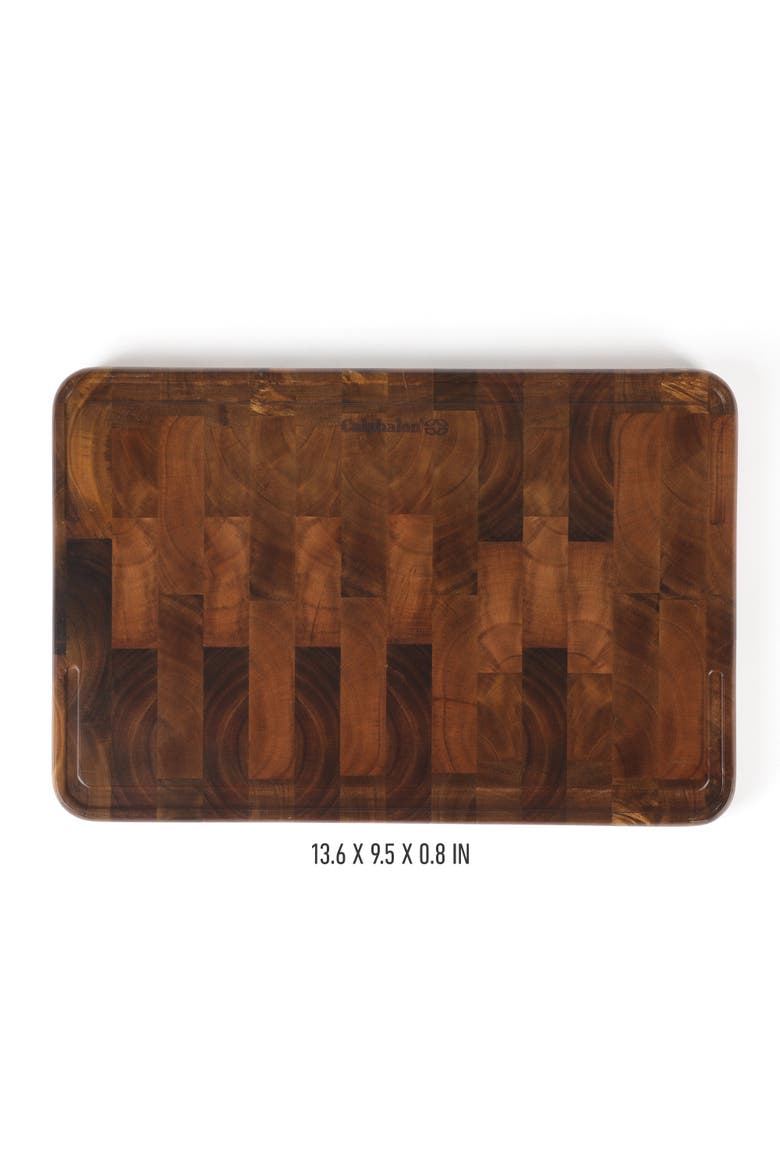Edge Guard End Grain Acacia Wood Butcher Block Reversible Cutting Board, Main, color, Natural