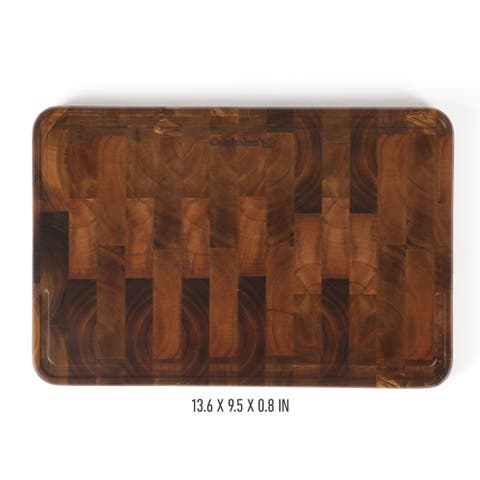 Edge Guard End Grain Acacia Wood Butcher Block Reversible Cutting Board