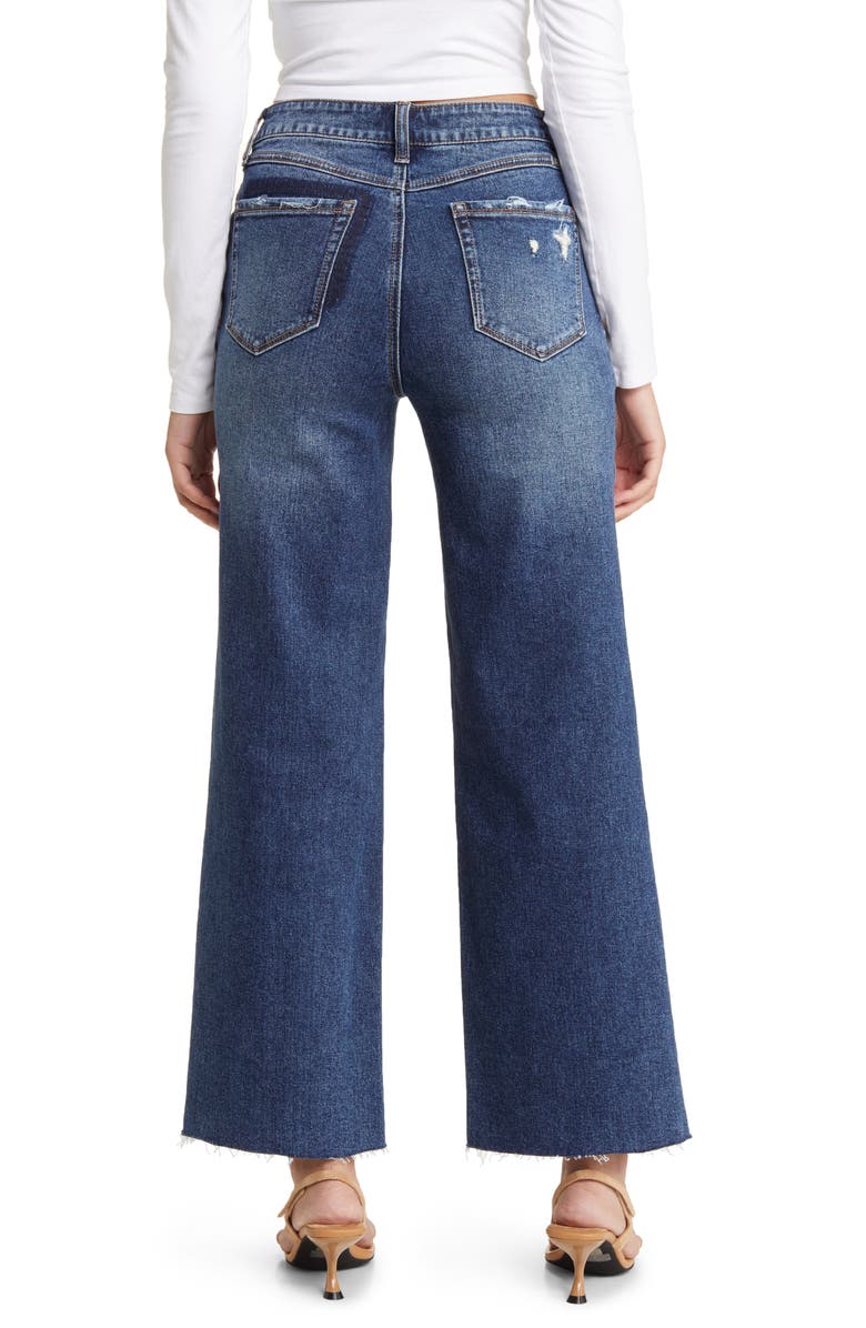 1822 Denim High Waist Raw Hem Wide Leg Jeans, Alternate, color, 