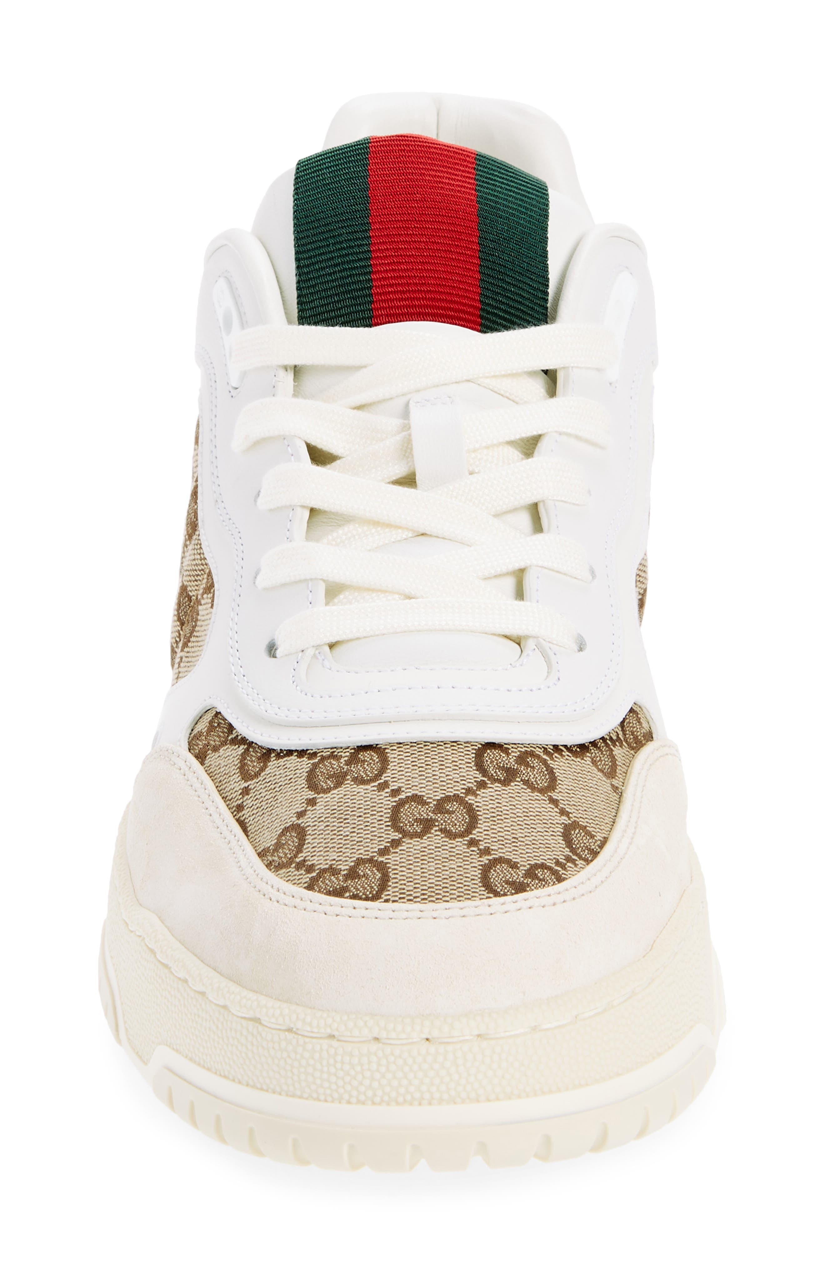 Gucci Re-Web Mixed Media Low Top Sneaker, Alternate, color, Beige Whte