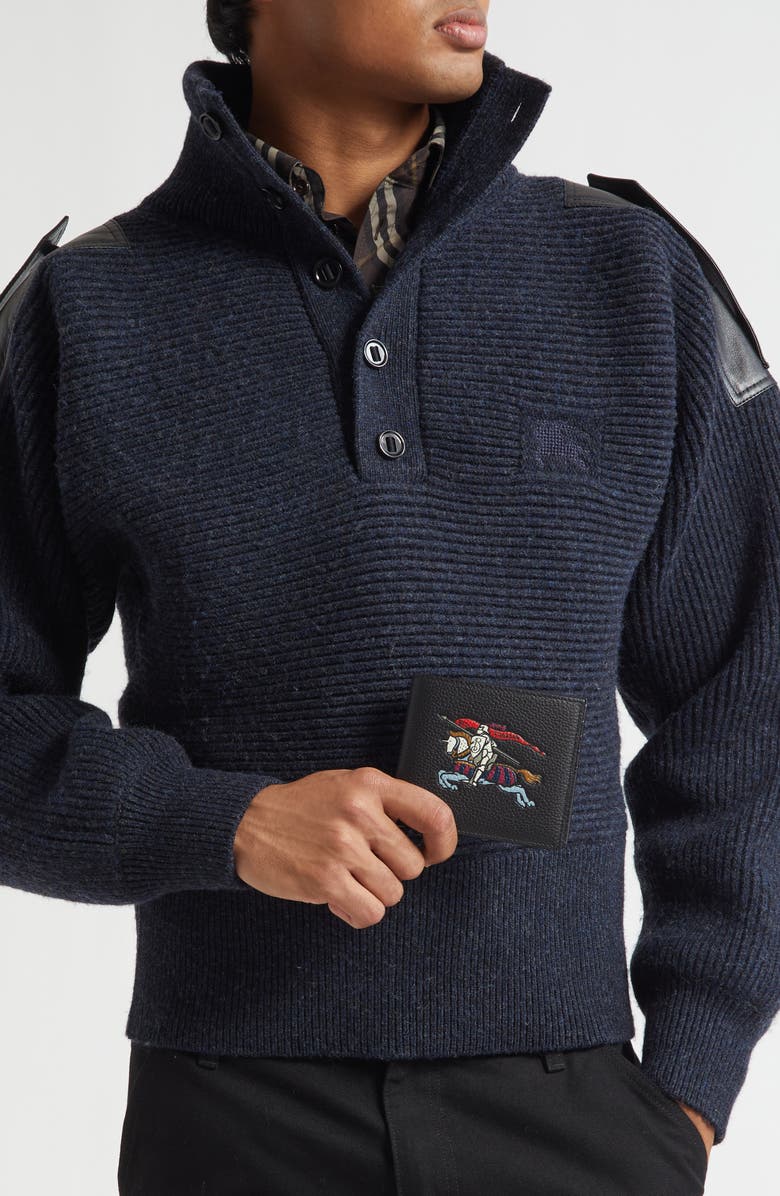 Burberry EKD Leather Bifold Wallet, Alternate, color, Black