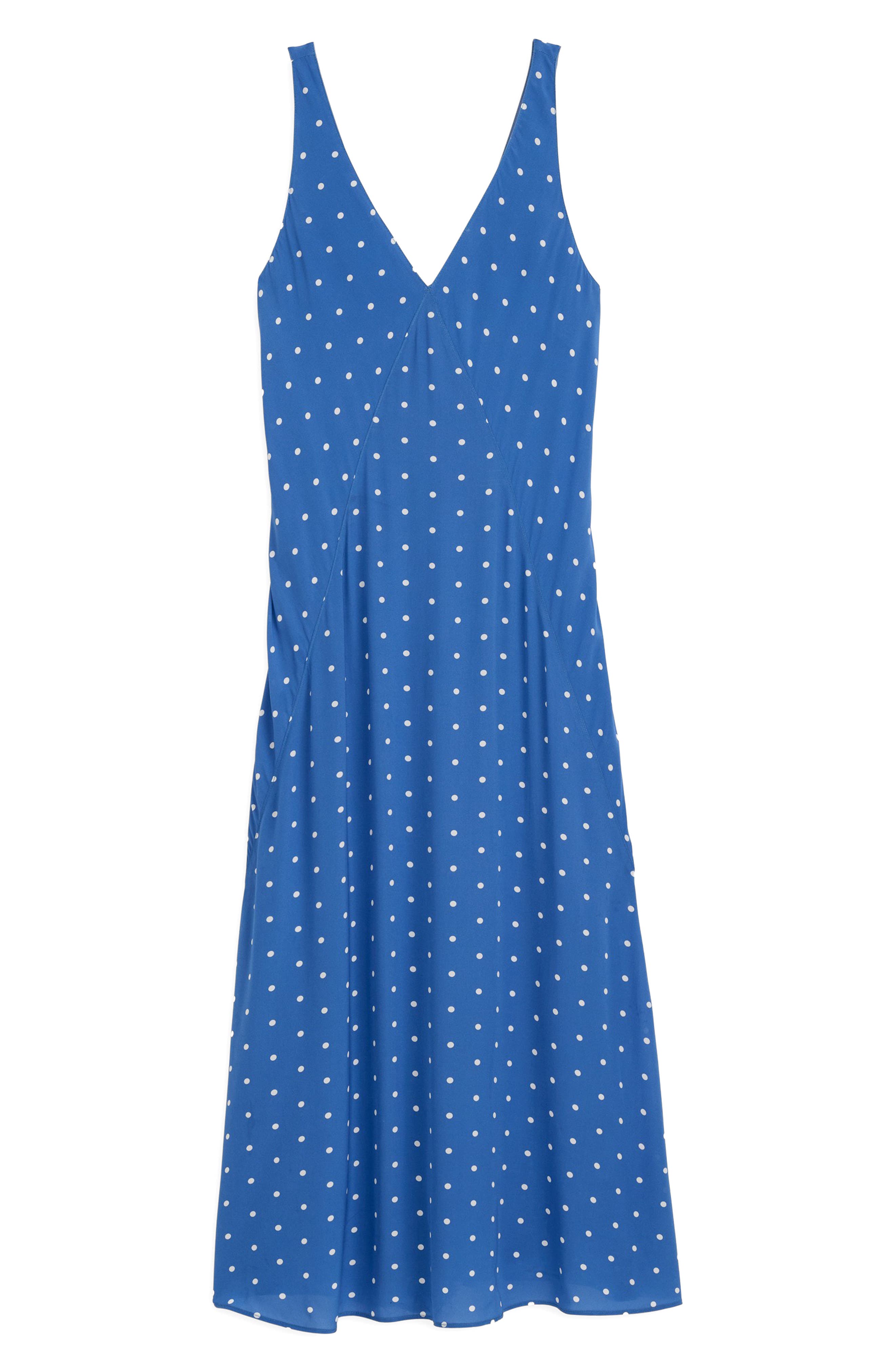 Flora Dress In Polka Dot Navy/white / LG
