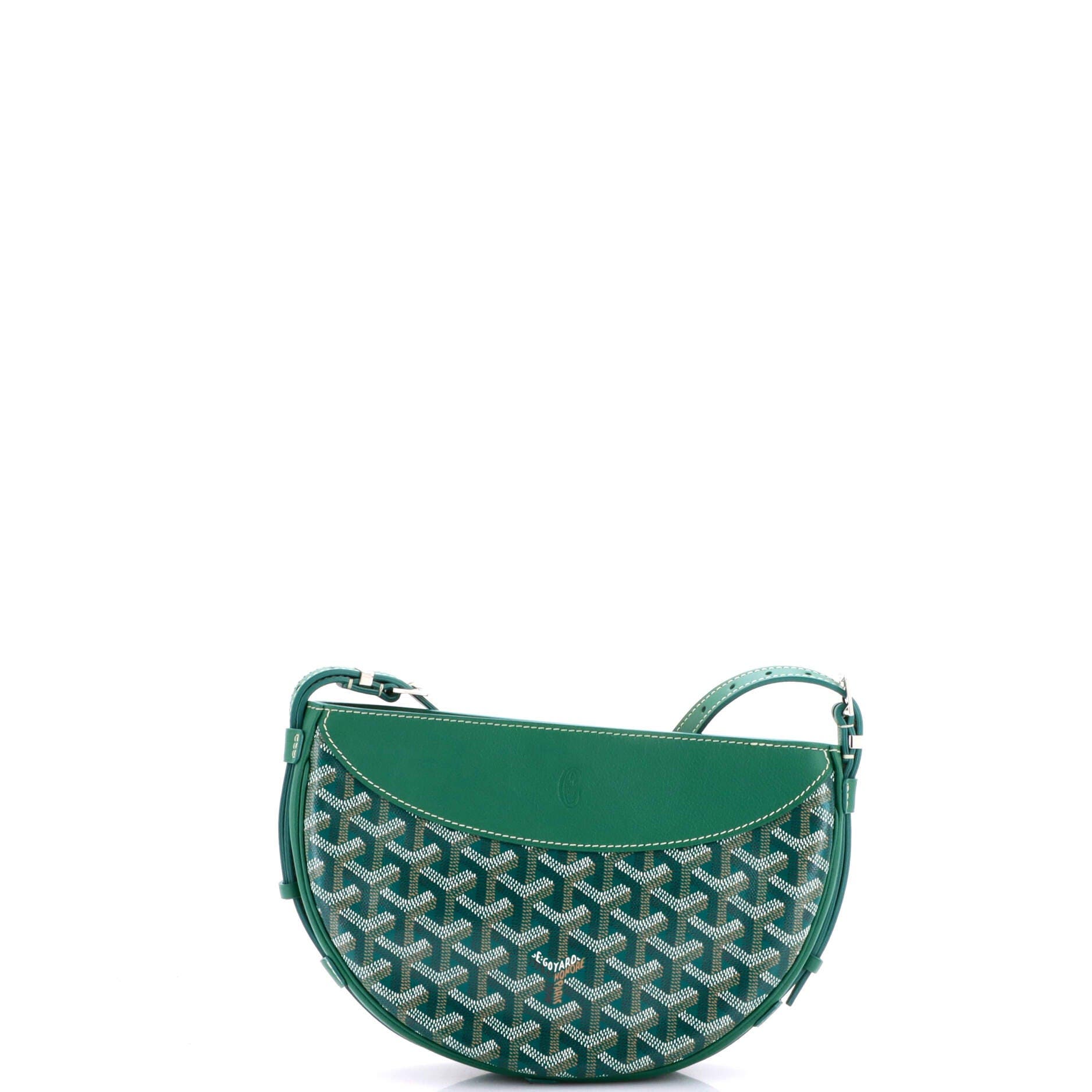 Hirondelle Shoulder Bag Coated Canvas and Leather, Alternate, color, Green
