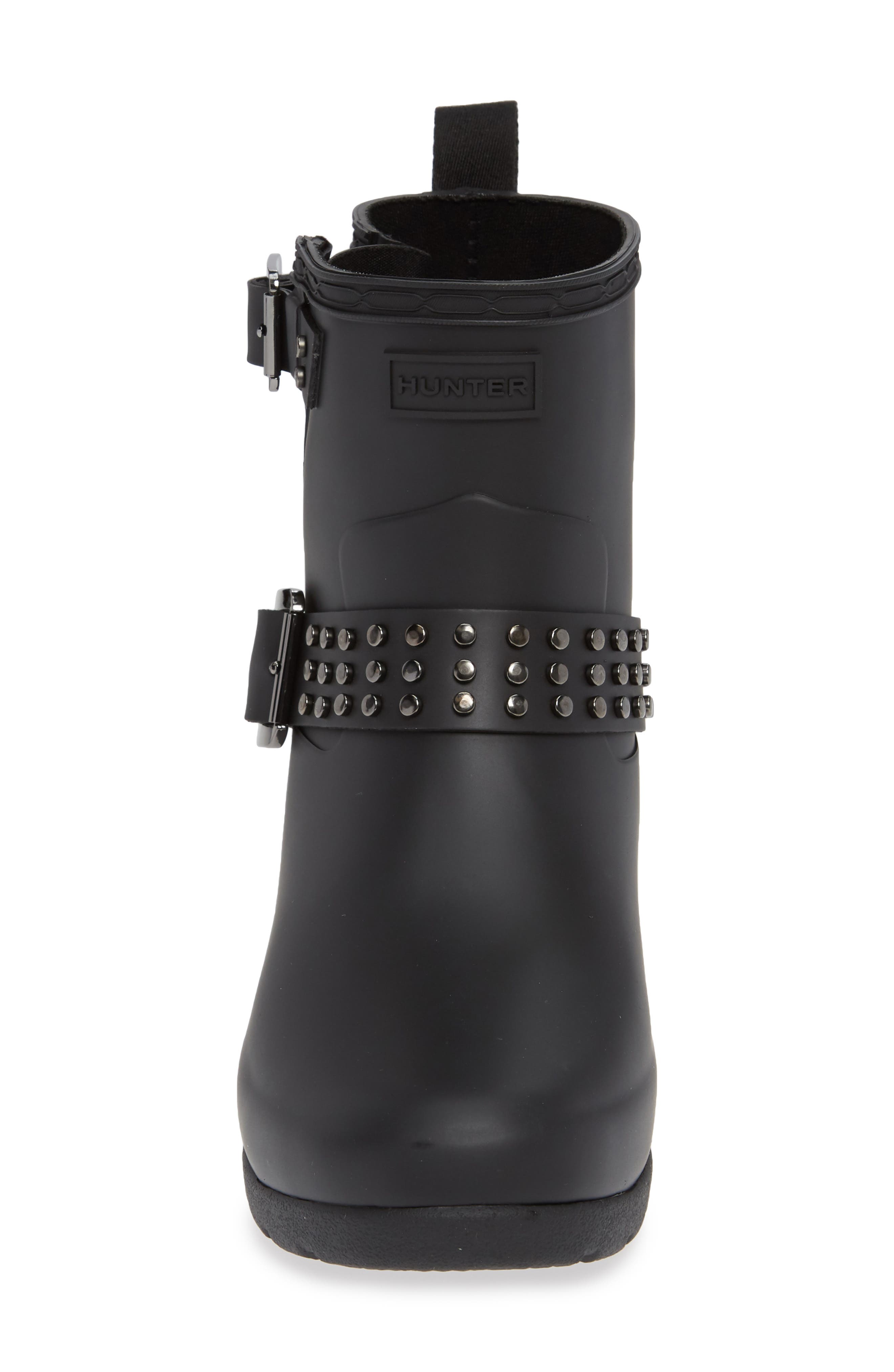 Hunter Refined Stud Waterproof Biker Boot, Alternate, color, 