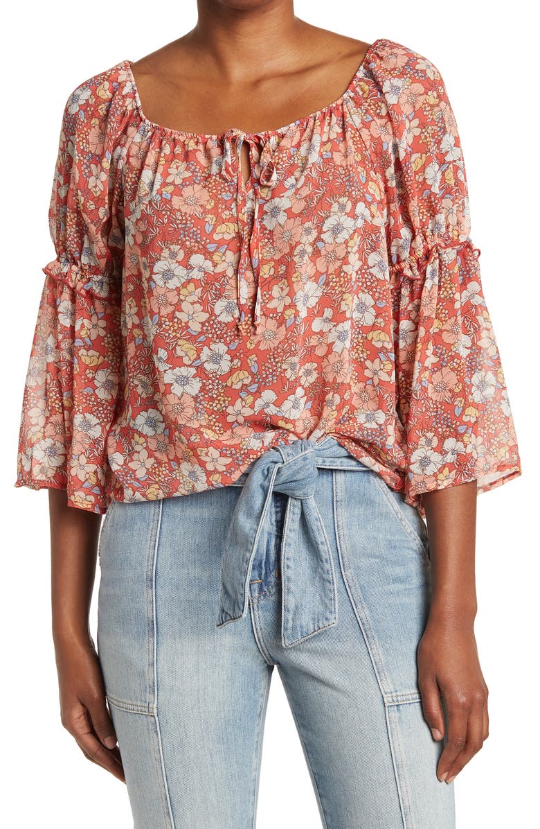 CHENAULT Floral Peasant Top, Main, color, 