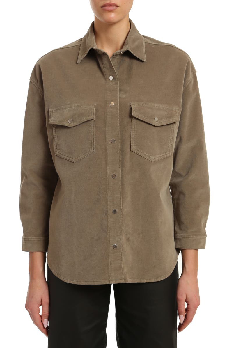Mavi Jeans Livia Aloe Corduroy Button-Up Shirt, Main, color,