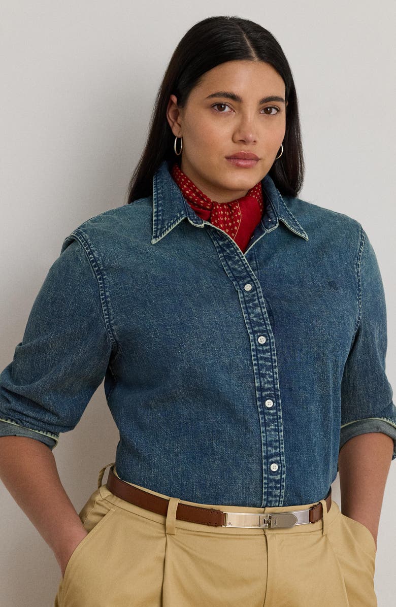 Lauren Ralph Lauren Classic Fit Denim Button-Up Shirt, Alternate, color,