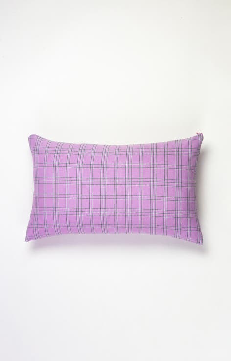 Chiapas Plaid Handwoven Cotton Lumbar Throw Pillow
