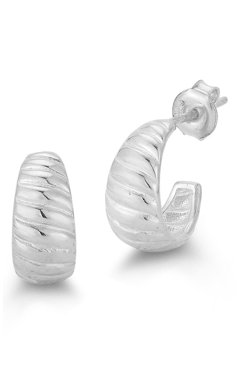 Twist Huggie Hoop Earrings, Main, color, SILVER