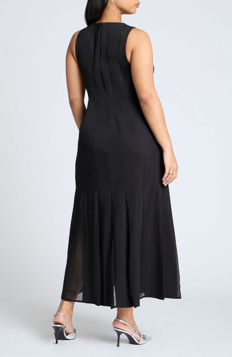 ELOQUII Godet Pleat Chiffon Maxi Dress, Alternate, color, 