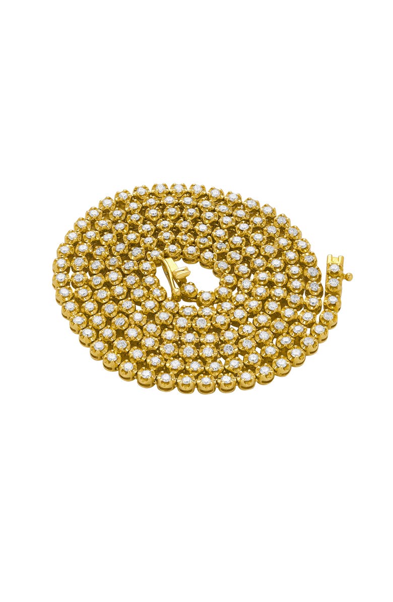 LuvMyJewelry LMJ 14K Yellow Gold Diamond Tennis Chain - 4 Carats, Alternate, color, 14K Yellow Gold