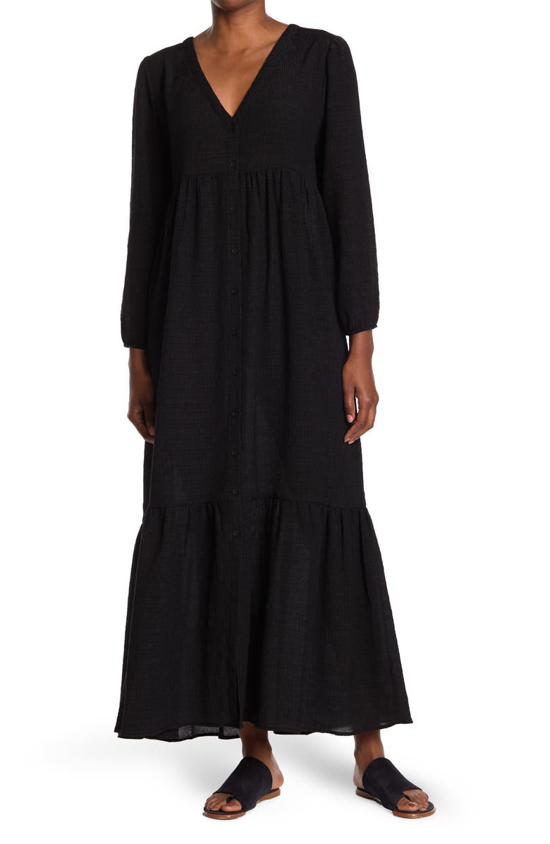 BB Dakota by Steve Madden Long Sleeve Gauze Printed House Dress, Main, color, 