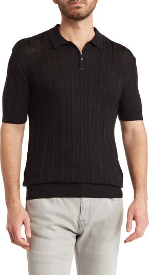 T.R. PREMIUM Textured Knit Quarter-Zip Polo | Nordstromrack