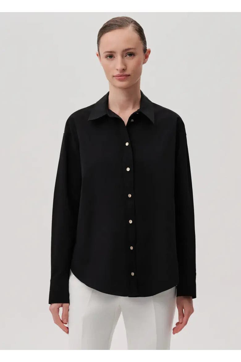 Jewel Cotton Shirt, Alternate, color, Black