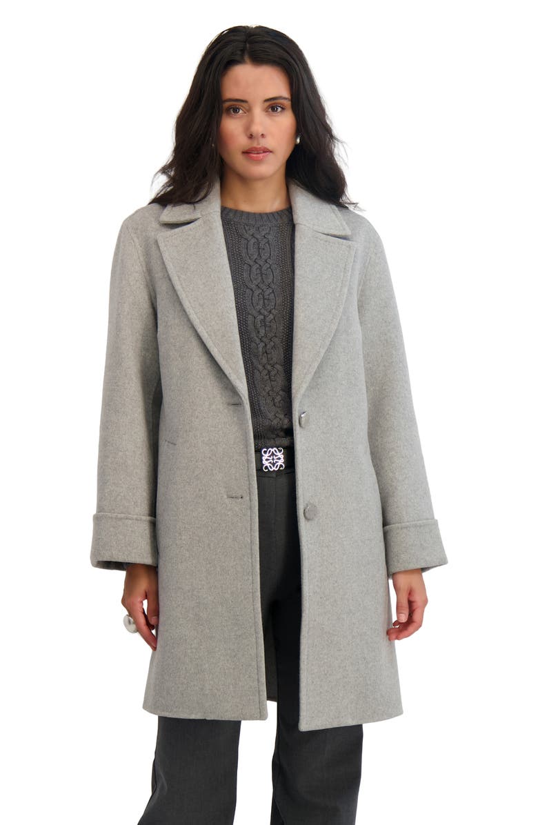 Tahari Sandra Wool Blend Coat, Alternate, color, Heather Grey
