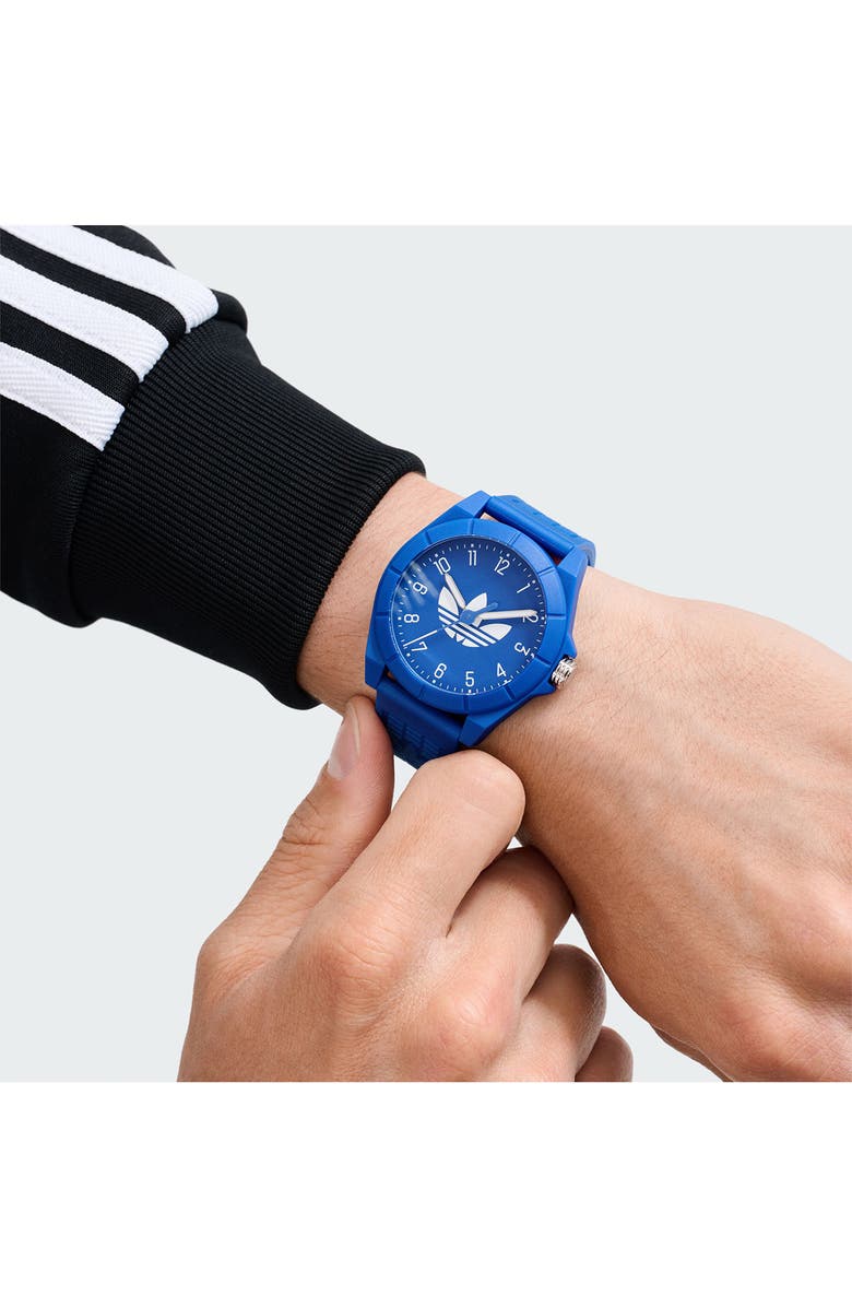 adidas Poject Four Resin Strap Watch, 41mm, Alternate, color, Blue