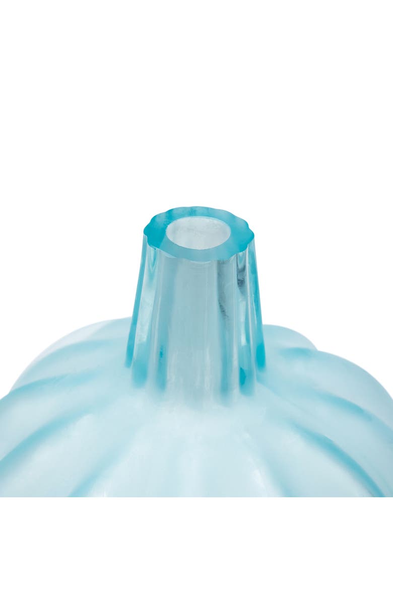 Northlight Transparent Glass Pumpkin Candle Holder - 9" - Blue, Alternate, color, Blue