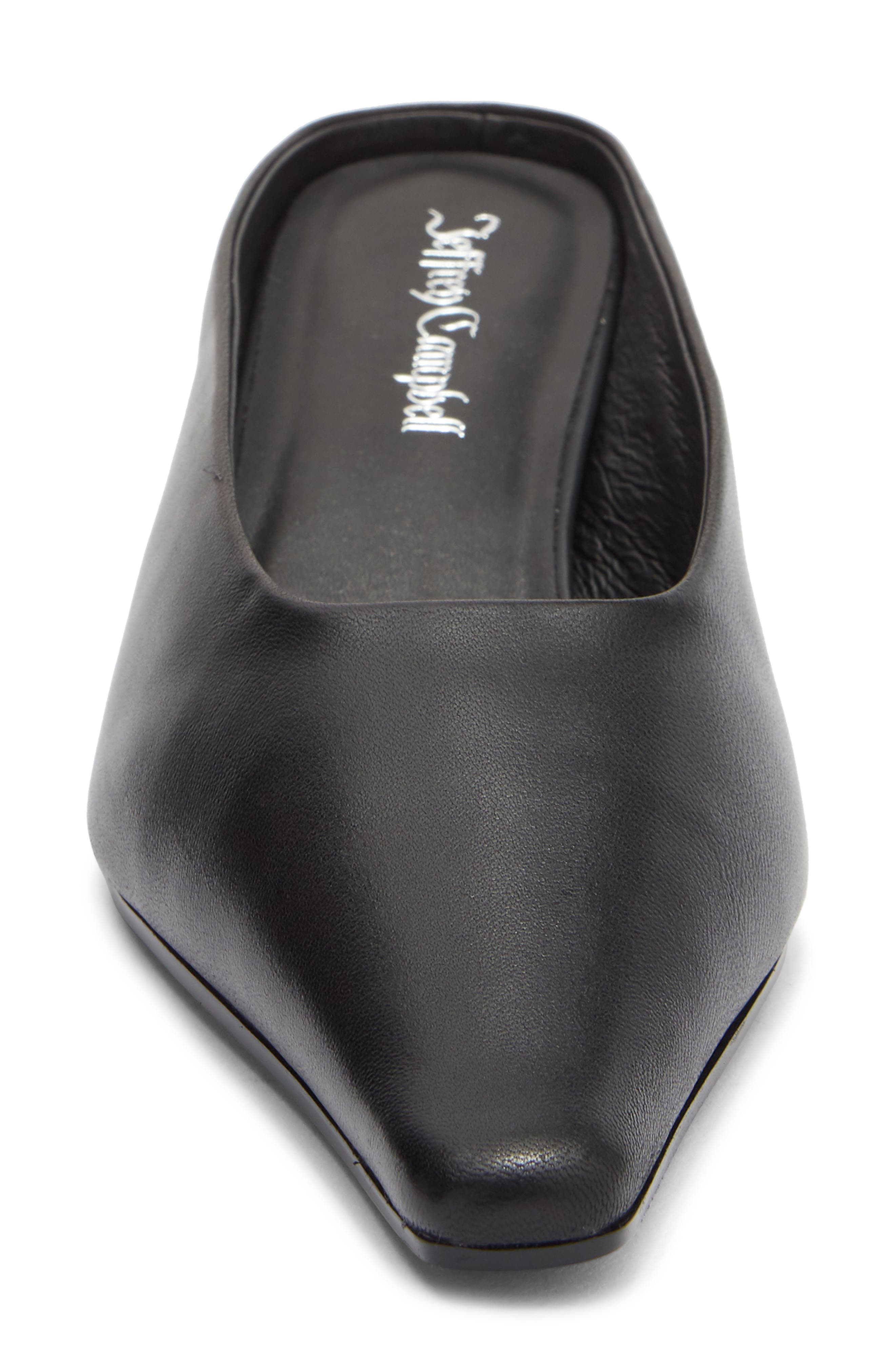 Murmur Leather Pointed Toe Mule, Alternate, color, BLACK