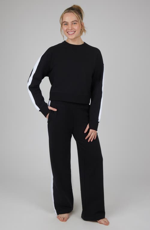 Yogalicious Cloud Plush Meet & Greet Sweatshirt & Pants 2-piece Set In Black