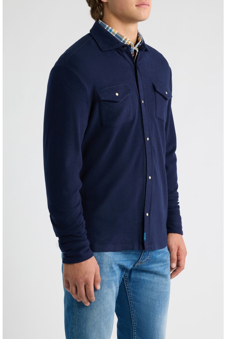 York Long Sleeve Snap Overshirt, Alternate, color, NAVY