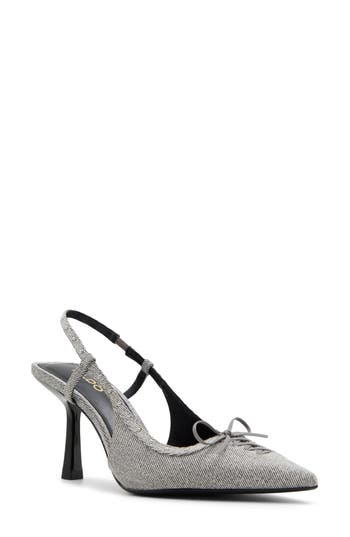 Aldo Stevvie Slingback Pointed Toe Pump In Dark Grey