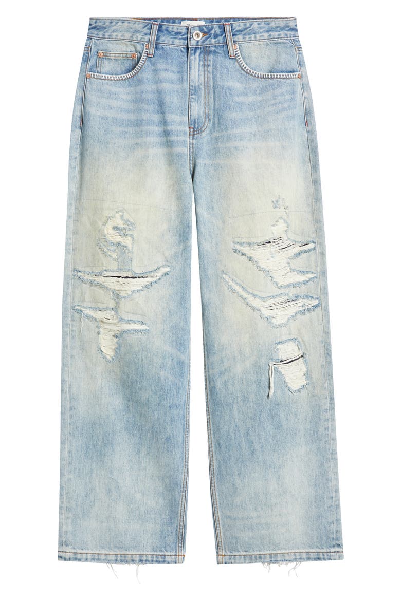 Baggy Rip & Repair Jeans, Alternate, color, HAND ME DOWN INDIGO
