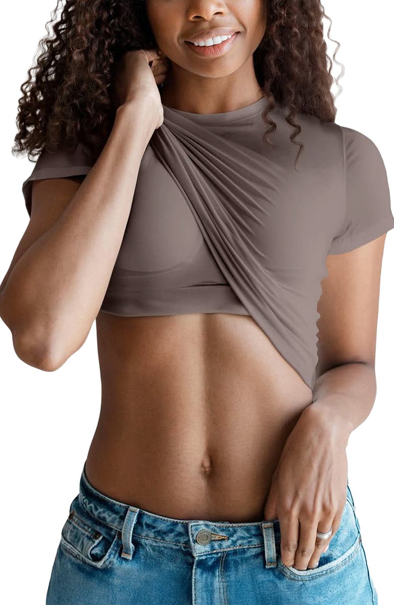 NOOD Everyday Elevated Crewneck T-Shirt, Alternate, color, Taupe