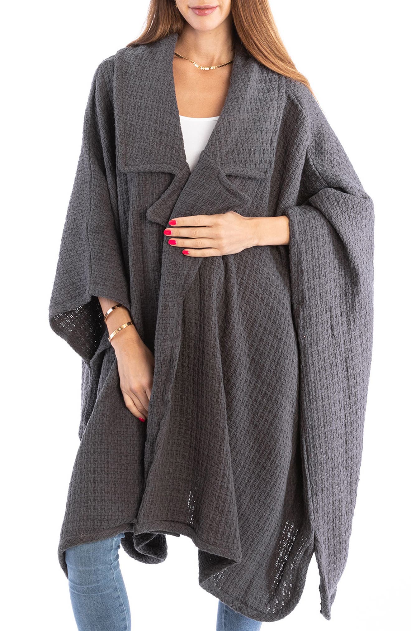SAACHI Waffle Drape Jacket