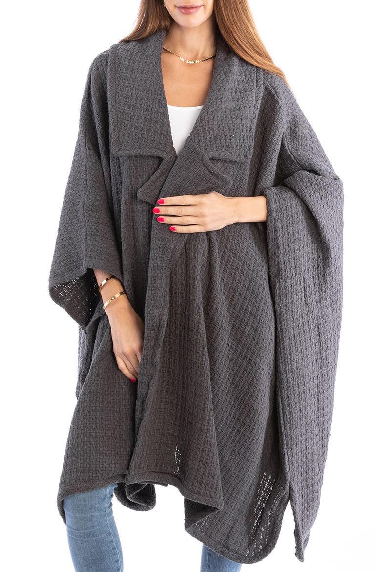 Waffle Drape Jacket, Main, color, GREY