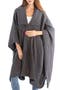 Oversize Waffle Knit Poncho Jacket