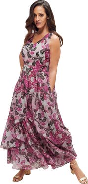 Jessica London Georgette Flyaway Maxi Dress