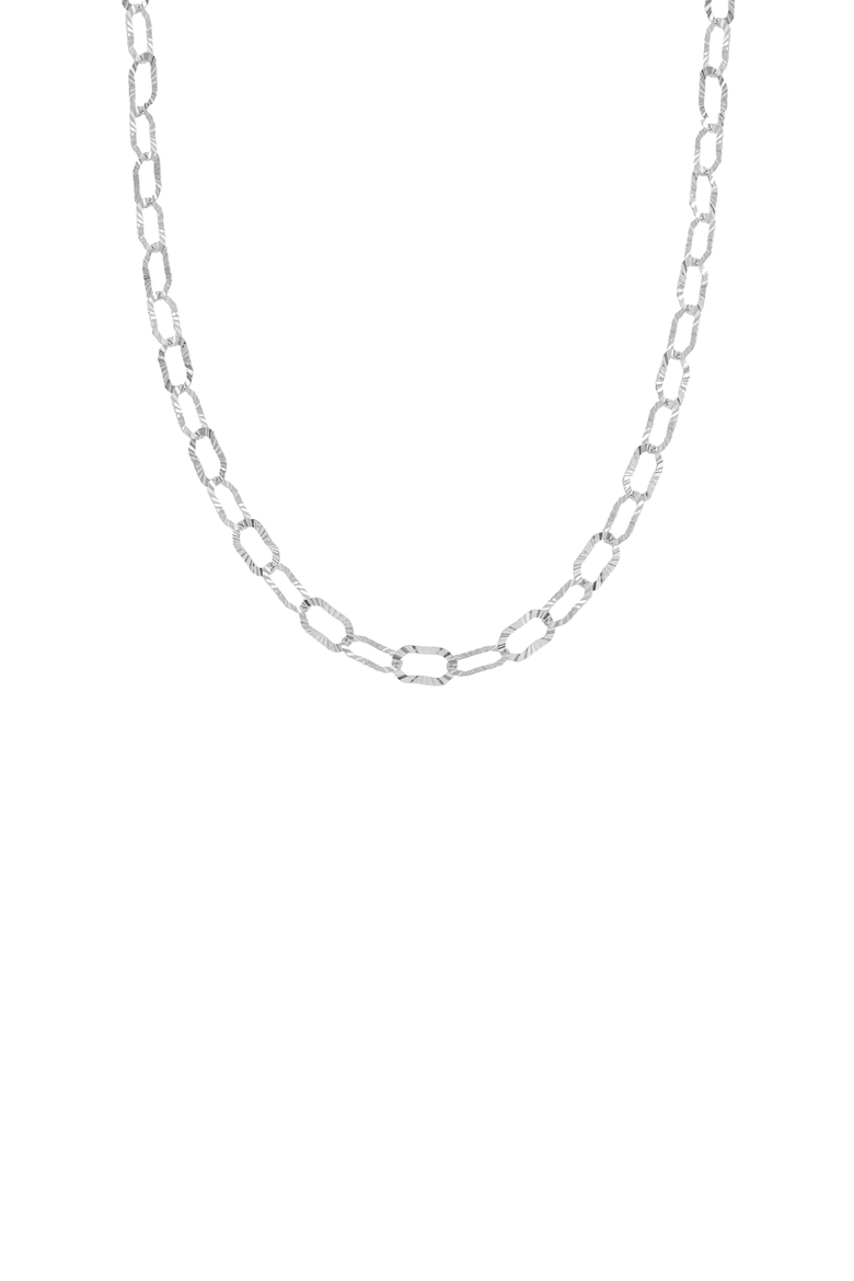 18k Gold Plated Sterling Silver Maddie Chain Necklace Gift Idea, Main, color, Silver
