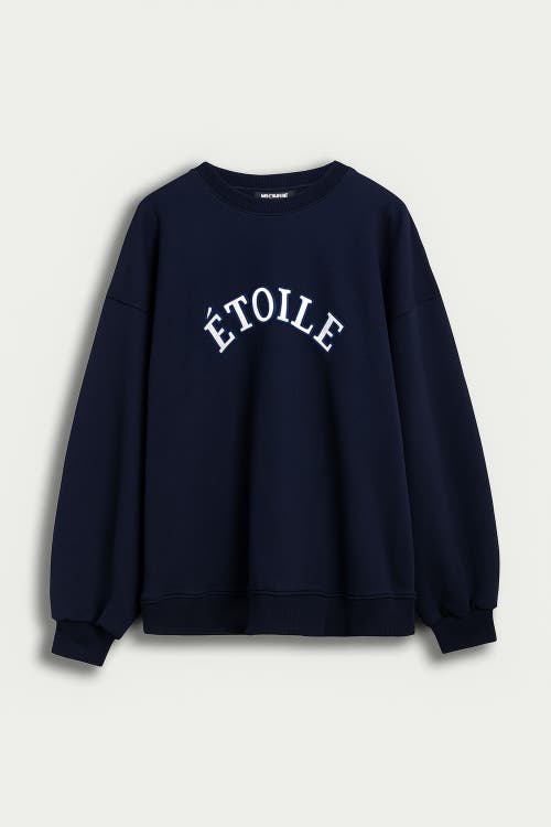 Nocturne Woven Text Logo Sweatshirt In Blue