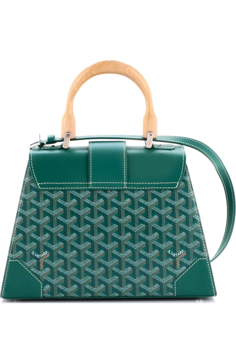 Pre-Owned Goyard Saigon Top Handle Bag Coated Canvas with Leather PM, Alternate, color, Green