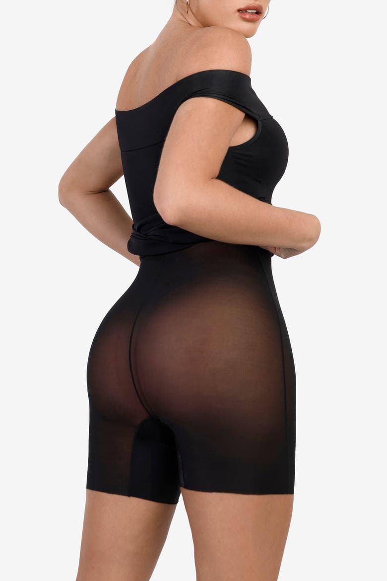 Shapewear Off-the-Shoulder Bodycon Mini Dress, Alternate, color, Classic Black