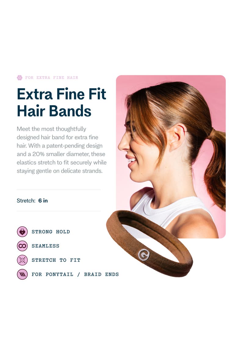 Extra Fine Hair Bands, Alternate, color, Light Brown