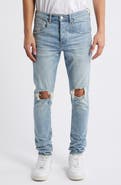 PURPLE BRAND Ripped Knee Blowout Slim Jeans