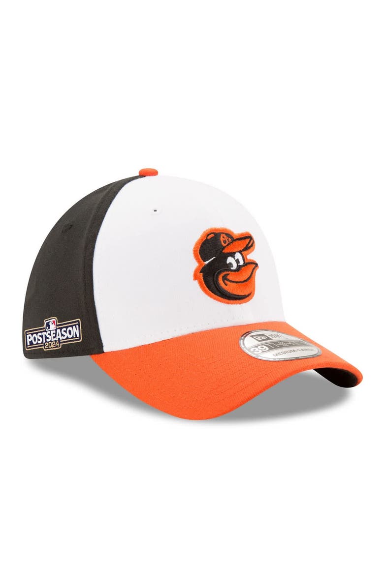 New Era Men's New Era White/Orange Baltimore Orioles 2024 MLB Postseason 39THIRTY Flex Hat, Main, color, 
