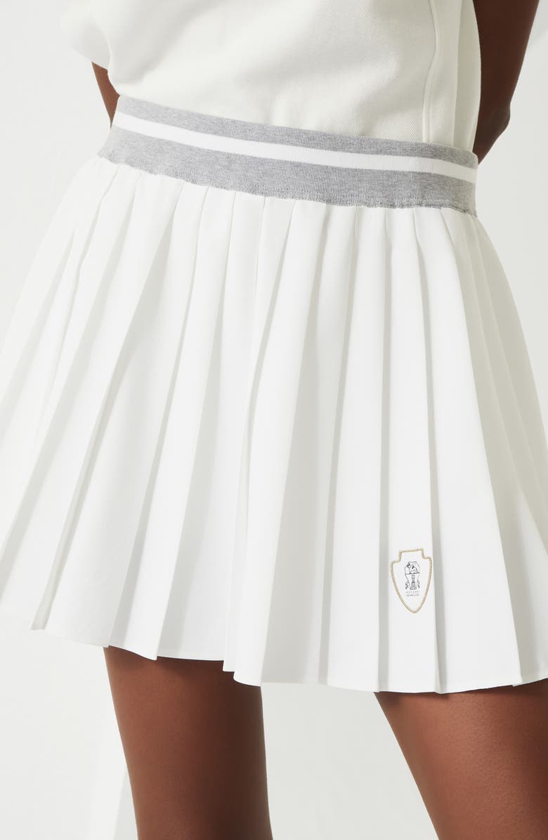 Brunello Cucinelli Pleated skirt with logo, Alternate, color,