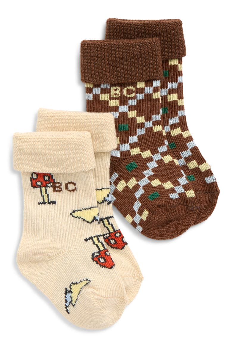 Mush Monster Duo Assorted 2-Pack Organic Cotton Blend Crew Socks, Main, color, MULTICOLOR