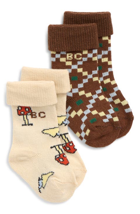 Mush Monster Duo Assorted 2-Pack Organic Cotton Blend Crew Socks