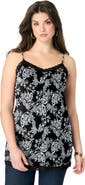 Roaman's Lace Trim Knit Cami With Adjustable Straps
