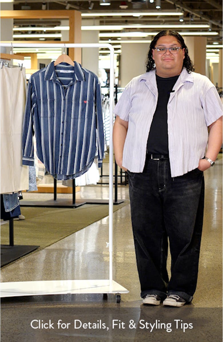 Worry-Free Stripe Button Front Shirt, sales video thumbnail